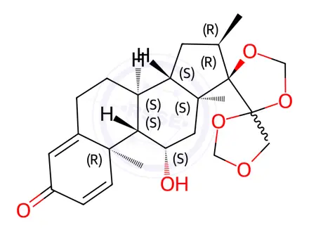 Chemical structure of 11β-Hydroxy-16α-methyl-17,20:20,21-bis(methylenedioxy)-pregn-1,4-dien-3-one