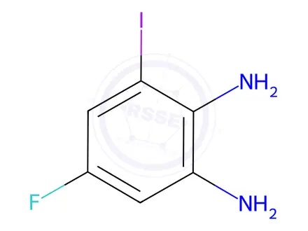 Chemical structure of 5-fluoro-3-iodobenzene-1,2-diamine