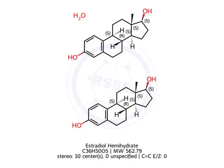 Chemical structure of Estradiol Hemihydrate