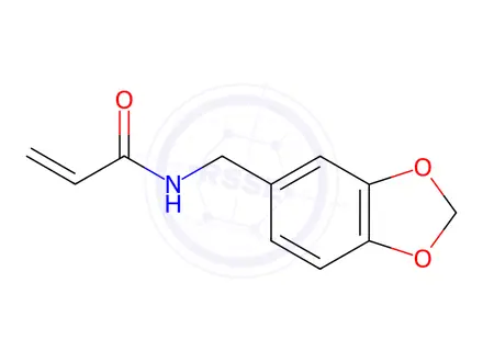 Chemical structure of N-(benzo[d][1,3]dioxol-5-ylmethyl)acrylamide