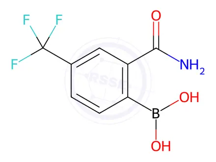 Chemical structure of 2-Carbamoyl-4-(trifluoromethyl)phenylboronic acid