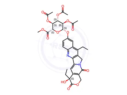 Chemical structure of SN-38 Tri-O-acetyl-β-D-glucuronic acid methyl ester