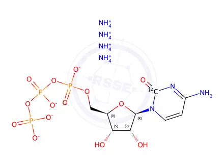 Chemical structure of CYTIDINE-2-14C 5'-TRIPHOSPHATE AMMONIUM SALT