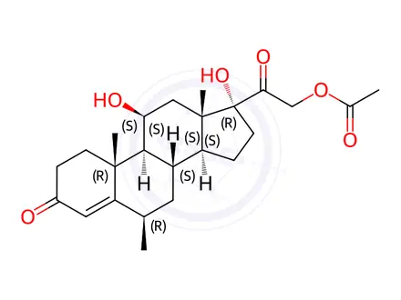Chemical structure of 17-Hydroxy-6β-methyl Corticosterone 21-Acetate