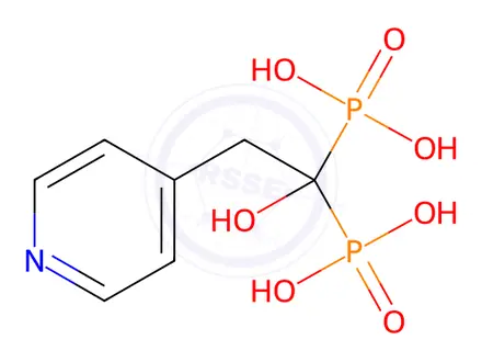 Chemical structure of P,P'-[1-Hydroxy-2-(4-pyridinyl)ethylidene]bis-phosphonic Acid