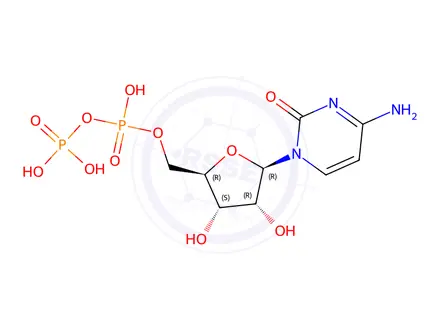 Chemical structure of CYTIDINE 5'-DIPHOSPHATE, PERIODATEOXIDIZ ED SODIUM