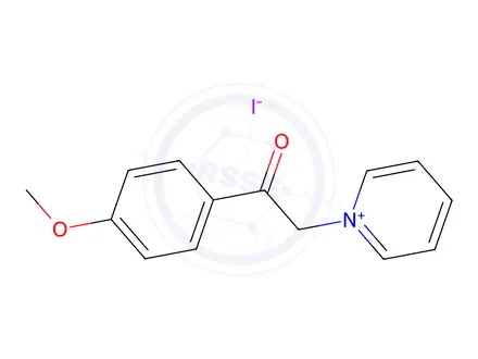 Chemical structure of 1-[2-(4-Methoxyphenyl)-2-oxoethyl]pyridin-1-ium iodide