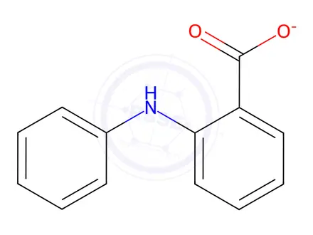 Chemical structure of 2-(Phenylamino)benzoic acid anion