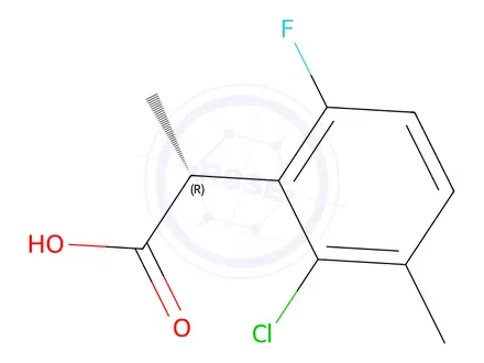 Chemical structure of (2R)-2-(2-Chloro-6-fluoro-3-methylphenyl)propanoic Acid