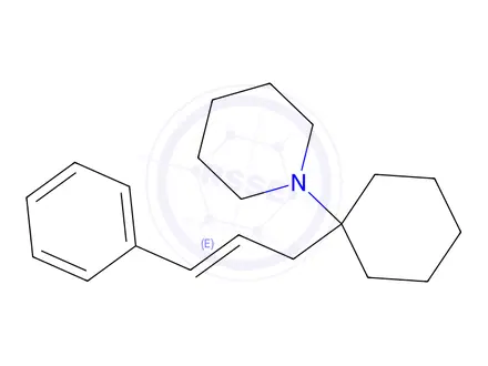 Chemical structure of 1-[1-(3-Phenyl-2-propenyl)cyclohexyl]piperidine