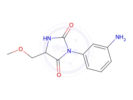 Chemical structure of 3-(3-Aminophenyl)-5-(methoxymethyl)imidazolidine-2,4-dione