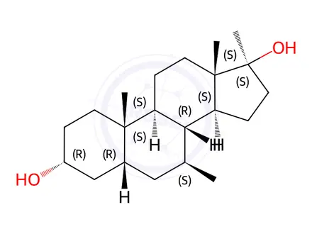 Chemical structure of 7β,17α-Dimethyl-5β-androstane-3α,17β-diol