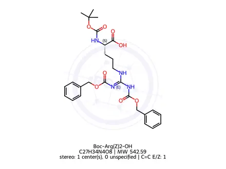 Chemical structure of Boc-Arg(Z)2-OH