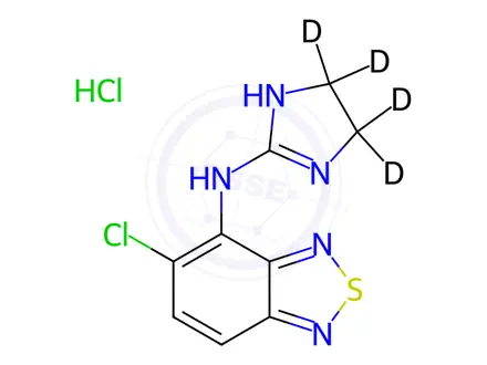 Chemical structure of 5-Chloro-N-(4,5-dihydro-1H-imidazol-2-yl-4,4,5,5-d4)benzo[c][1,2,5]thiadiazol-4-amine Hydrochloride