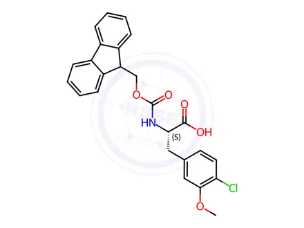 Chemical structure of N-Fmoc-3-methoxy-4-chloro-L-phenylalanine