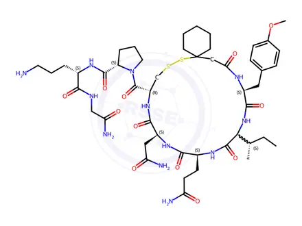 Chemical structure of (S)-N-((S)-5-Amino-1-((2-amino-2-oxoethyl)amino)-1-oxopentan-2-yl)-1-((10R,13S,16S,19S,22S)-13-(2-amino-2-oxoethyl)-16-(3-amino-3-oxopropyl)-19-((S)-sec-butyl)-22-(4-methoxybenzyl)-12,15,18,21,24-pentaoxo-7,8-dithia-11,14,17,20,23-pentaazaspiro[5.19]pentacosane-10-carbonyl)pyrrolidine-2-carboxamide