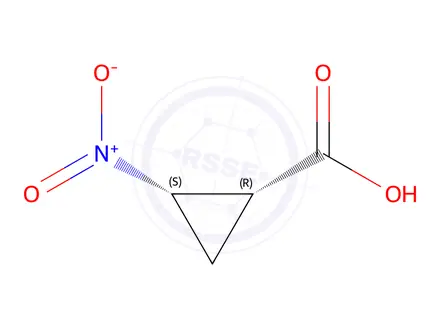 Chemical structure of Cyclopropanecarboxylic acid, 2-nitro-, cis-(8CI)