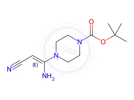 Chemical structure of tert-Butyl 4-(1-amino-2-cyanovinyl)piperazine-1-carboxylate