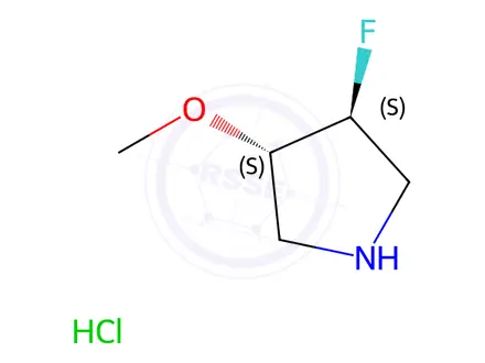 Chemical structure of (3S,4S)-3-fluoro-4-methoxypyrrolidine hydrochloride