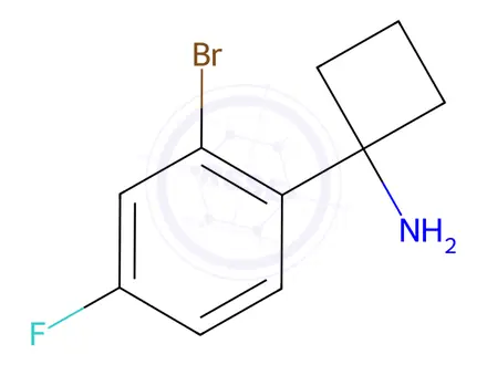 Chemical structure of 1-(2-Bromo-4-fluorophenyl)cyclobutanamine