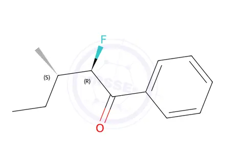 Chemical structure of 1-Pentanone, 2-fluoro-3-methyl-1-phenyl-, (R*,S*)-(9CI)