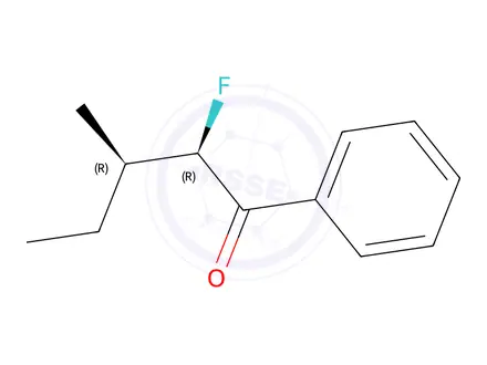 Chemical structure of 1-Pentanone, 2-fluoro-3-methyl-1-phenyl-, (R*,R*)-(9CI)