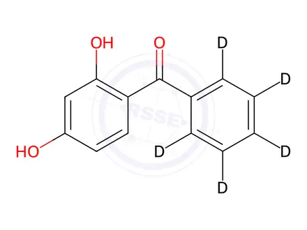 Chemical structure of 2,4-Dihydroxybenzophenone-d5