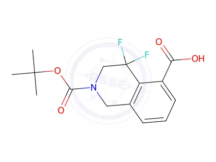 Chemical structure of 2-(Tert-butoxycarbonyl)-4,4-difluoro-1,2,3,4-tetrahydroisoquinoline-5-carboxylic acid