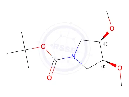 Chemical structure of Tert-butyl (3R,4S)-3,4-dimethoxypyrrolidine-1-carboxylate