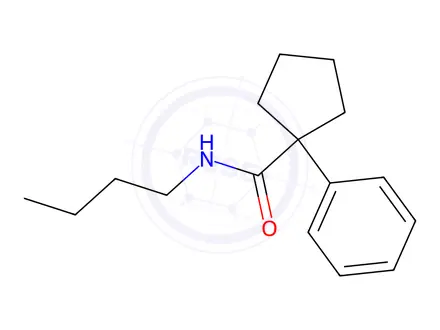 Chemical structure of N-butyl-1-phenylcyclopentane-1-carboxamide