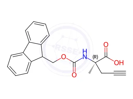 Chemical structure of Fmoc-(R)-propargyl-Ala-OH