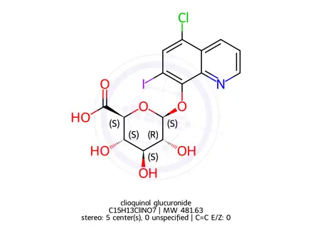 Chemical structure of clioquinol glucuronide
