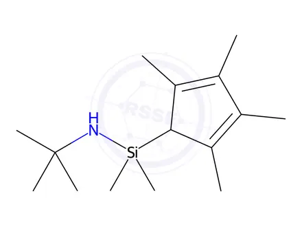 Chemical structure of N-tert-Butyl-1,1-dimethyl-1-(2,3,4,5-tetramethyl-2,4-cyclopentadien-1-yl)silanamine