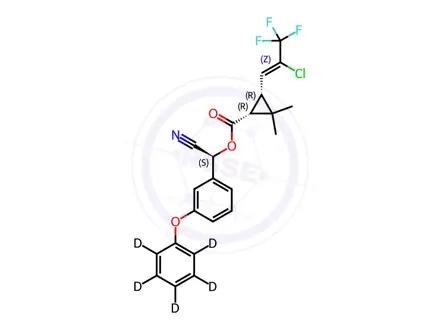 Chemical structure of Cyhalothrin Impurity 6-d5 (γ-Cyhalothrin-d5)
