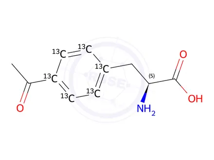 Chemical structure of 4-Acetyl-L-phenylalanine-13C6