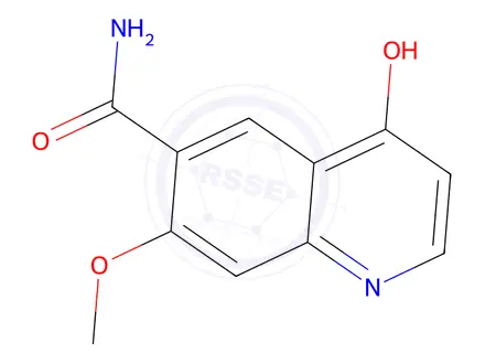 Chemical structure of 4-Hydroxy-7-methoxy-6-quinolinecarboxamide