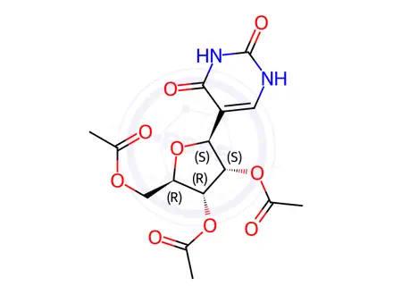 Chemical structure of 2`,3`,5`-Tri-O-acetylpseudouridine