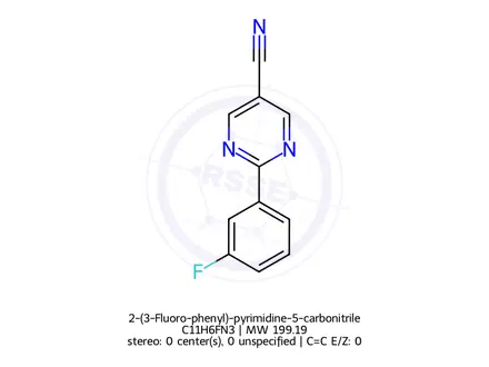 Chemical structure of 2-(3-Fluoro-phenyl)-pyrimidine-5-carbonitrile