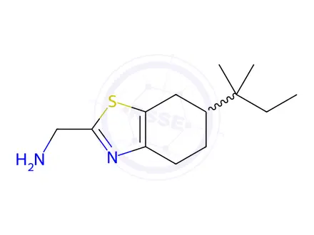 Chemical structure of (6-(Tert-pentyl)-4,5,6,7-tetrahydrobenzo[d]thiazol-2-yl)methanamine