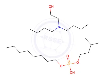 Chemical structure of isopentyl octyl hydrogen phosphate, compound with 2-(dibutylamino)ethanol (1:1)