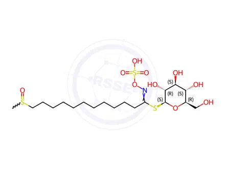Chemical structure of 11-Methylsulfinylundecylglucosinolate (K-salt)