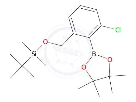 Chemical structure of tert-Butyl((3-chloro-2-(4,4,5,5-tetramethyl-1,3,2-dioxaborolan-2-yl)benzyl)oxy)dimethylsilane