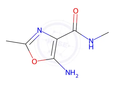 Chemical structure of 4-Oxazolecarboxamide, 5-amino-N,2-dimethyl-
