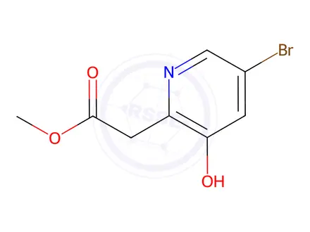 Chemical structure of Methyl 2-(5-bromo-3-hydroxypyridin-2-yl)acetate