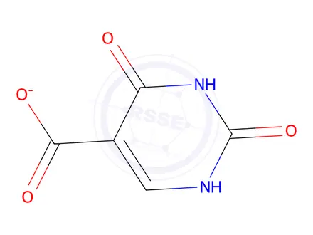 Chemical structure of 5-Pyrimidinecarboxylic acid, 1,2,3,4-tetrahydro-2,4-dioxo-, ion(1-) (9CI)
