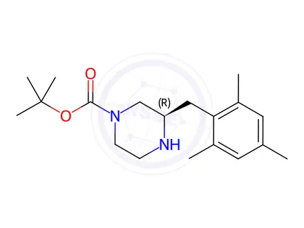 Chemical structure of tert-Butyl (R)-3-(2,4,6-trimethylbenzyl)piperazine-1-carboxylate