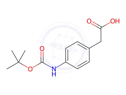 Chemical structure of Boc-(4-aminophenyl)acetic acid