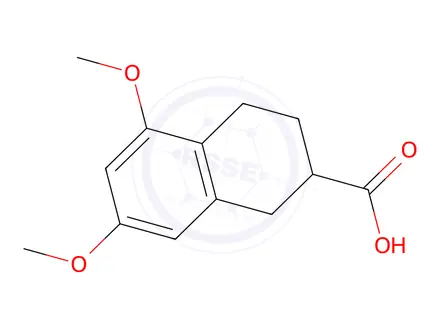 Chemical structure of 5,7-Dimethoxy-1,2,3,4-tetrahydronaphthalene-2-carboxylic acid