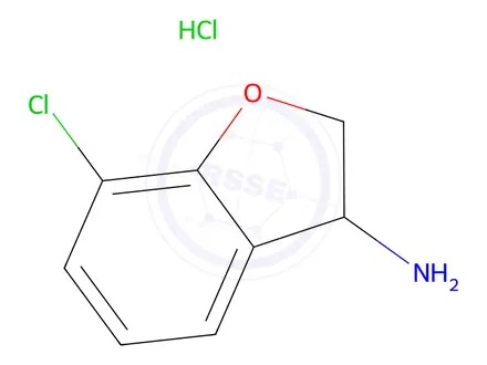 Chemical structure of 7-Chloro-2,3-dihydro-1-benzofuran-3-amine hydrochloride