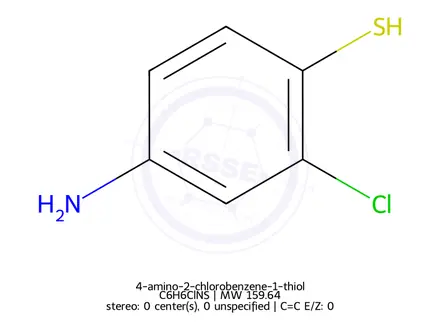Chemical structure of 4-amino-2-chlorobenzene-1-thiol